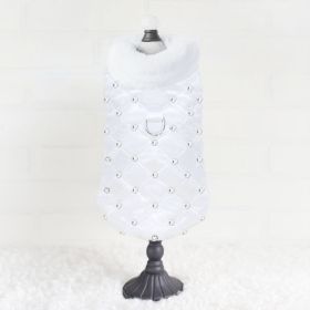 Glamour Baby Dog Coat (Color: Snow, size: SM)